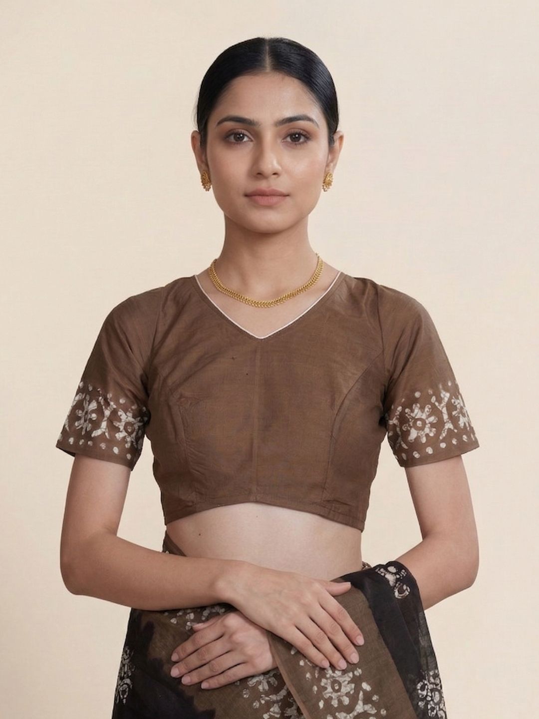 Black Batik Printed Pure Cotton Saree
