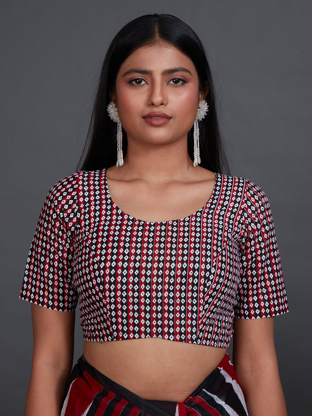 ORISHA COTTON Maroon Sambalpuri Printed Pure Cotton Saree