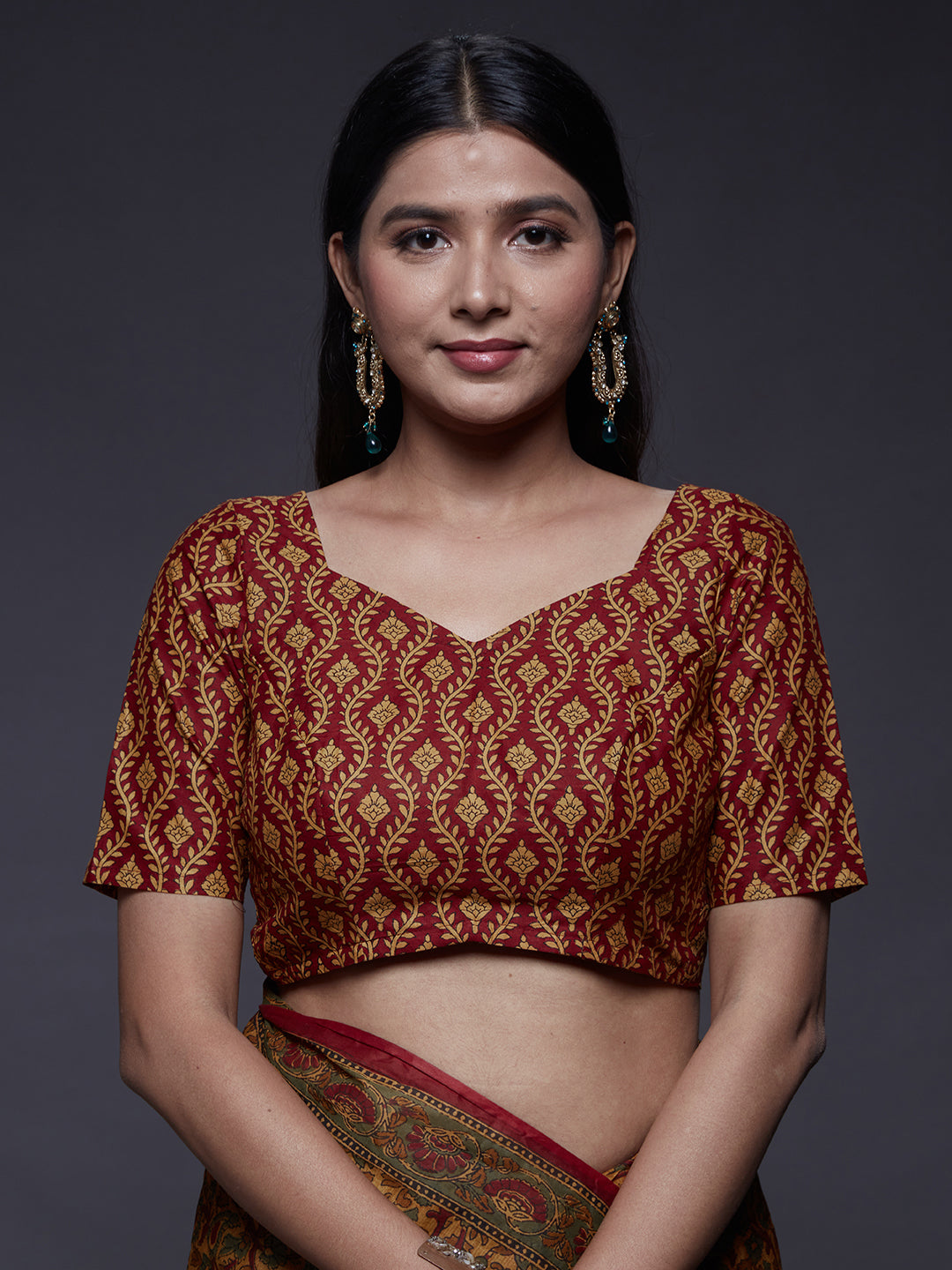 KALAMKARI Yellow Printed Pure Cotton Saree