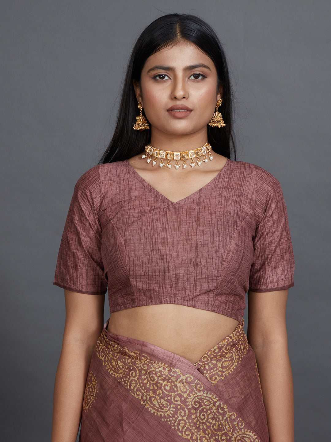 TANUSHRI Mauve Printed Pure Cotton Saree