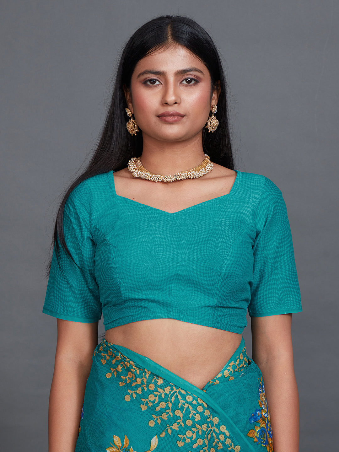 SHIBORI Green Printed Pure Cotton Saree