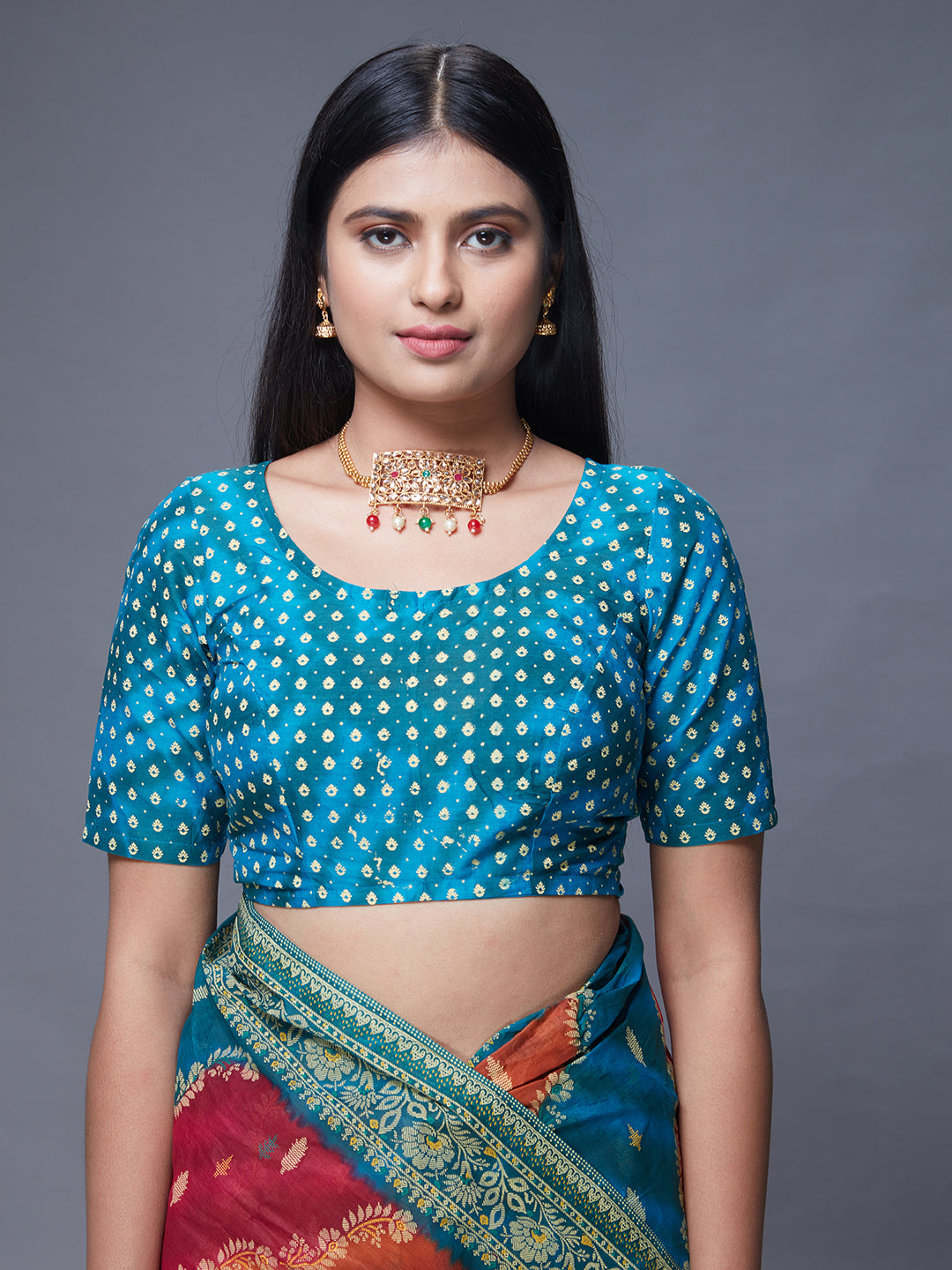 RANGEELI Blue Rangkat Printed Pure Cotton Saree