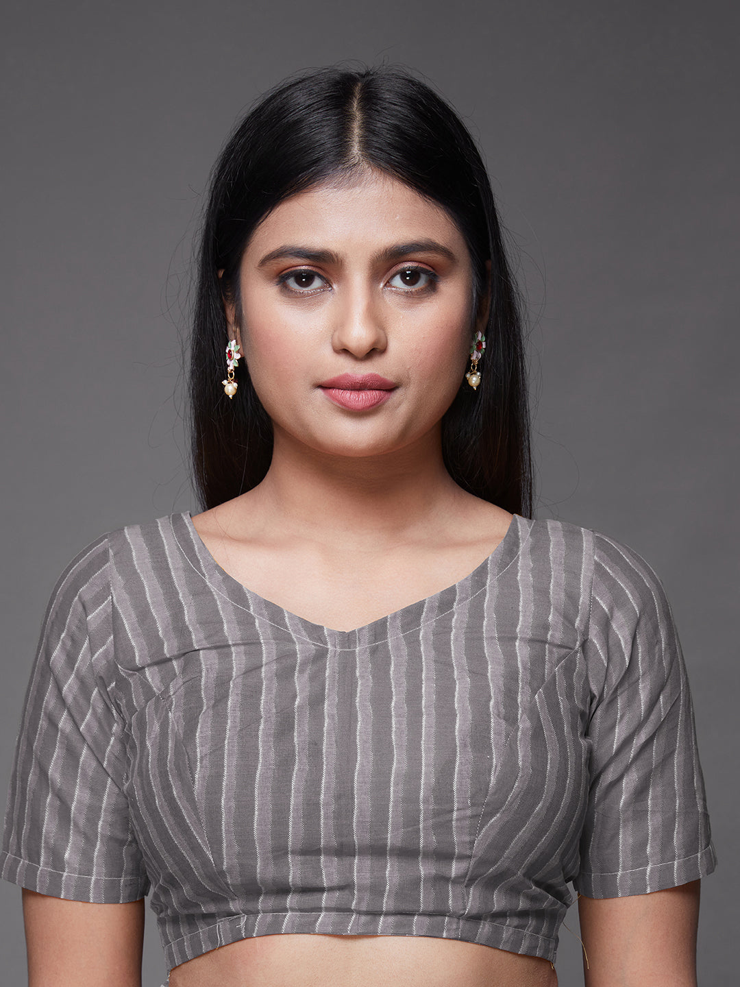 PARINITA Grey Leheriya Printed Pure Cotton Saree