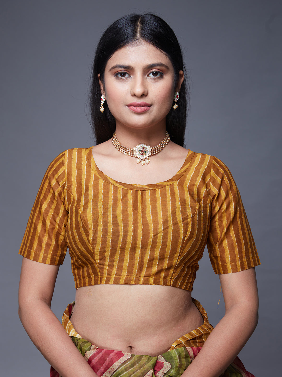 PARINITA Mustard Leheriya Printed Pure Cotton Saree