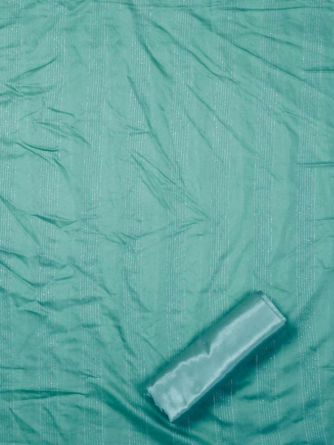 Tissue Embroidered Green Unstitched Dress Material