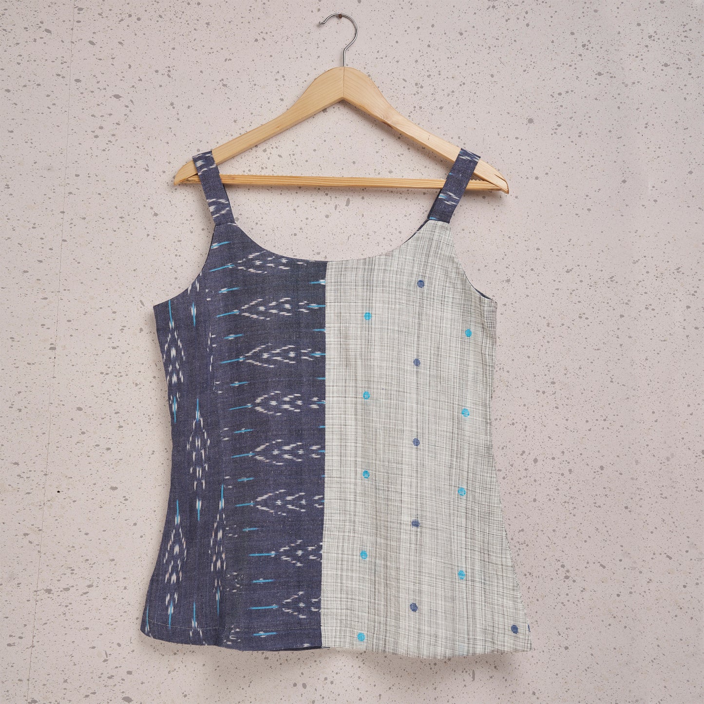 Sky blue cotton ikat blouse