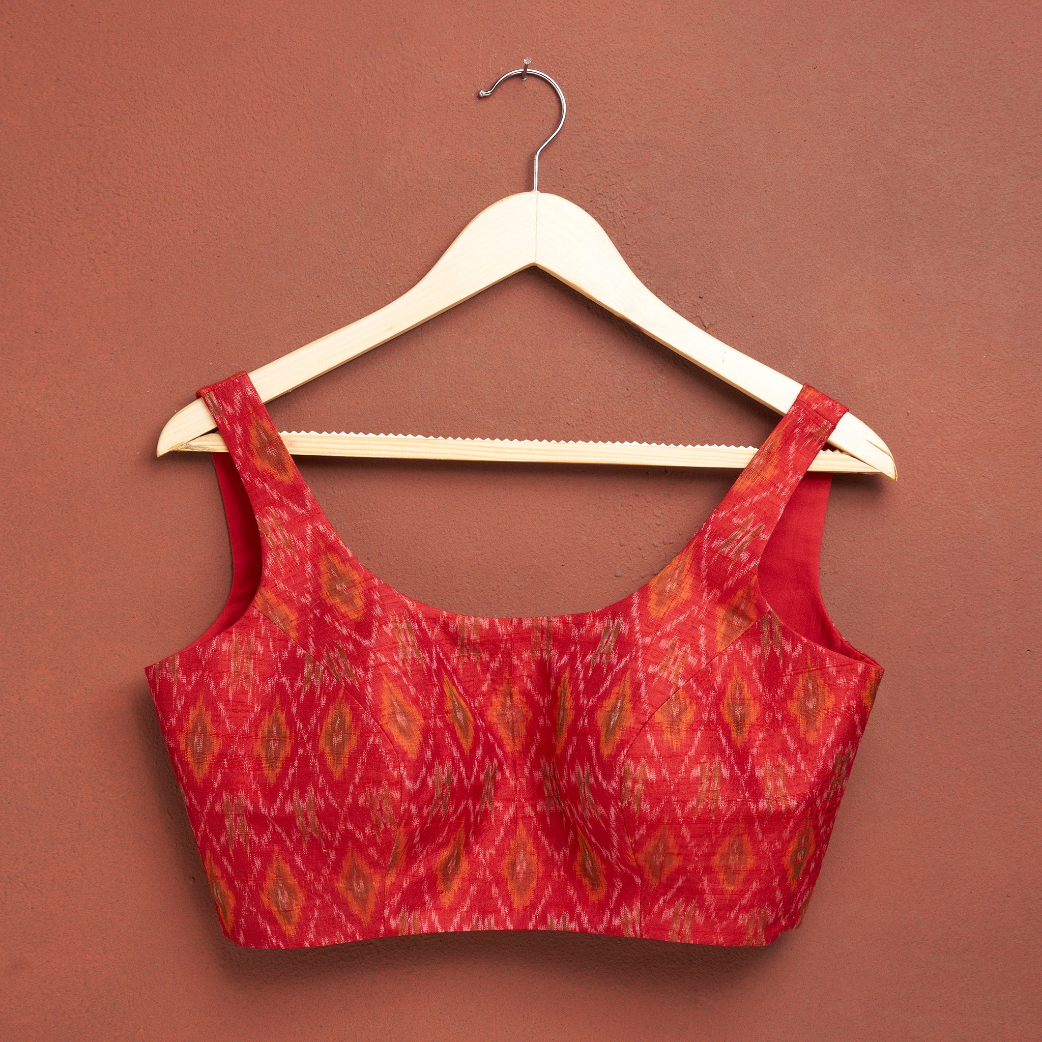 Red Silk Ikat Blouse