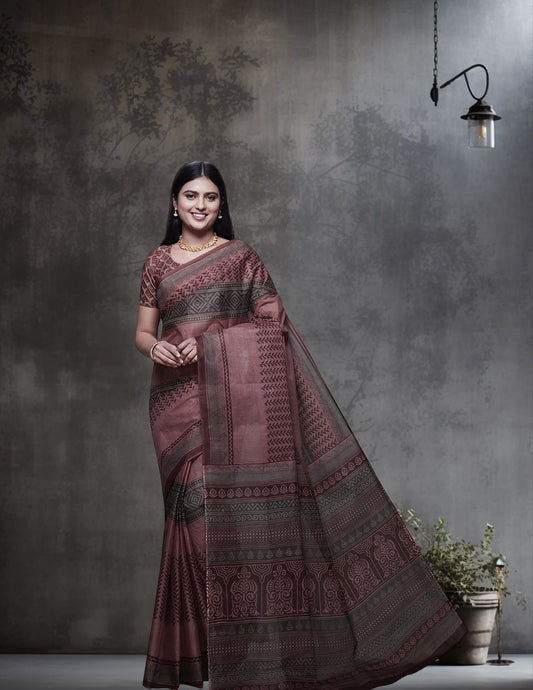 CHANDANI Multicolor Printed Pure Cotton Saree