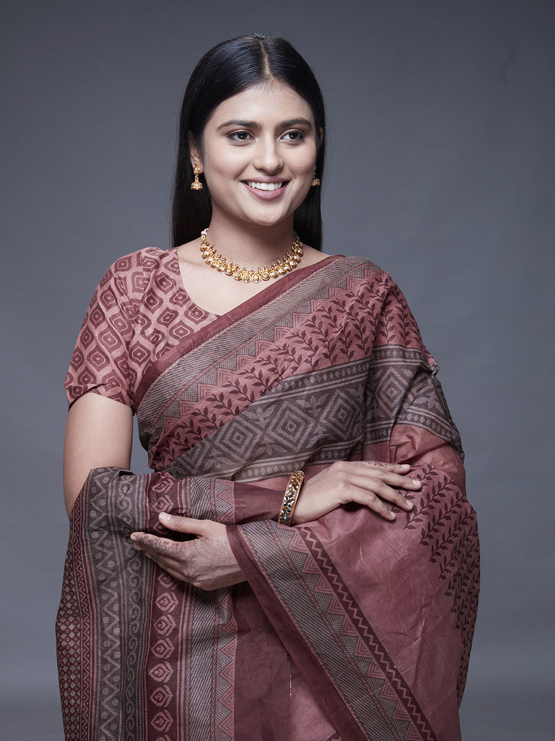 CHANDANI Multicolor Printed Pure Cotton Saree