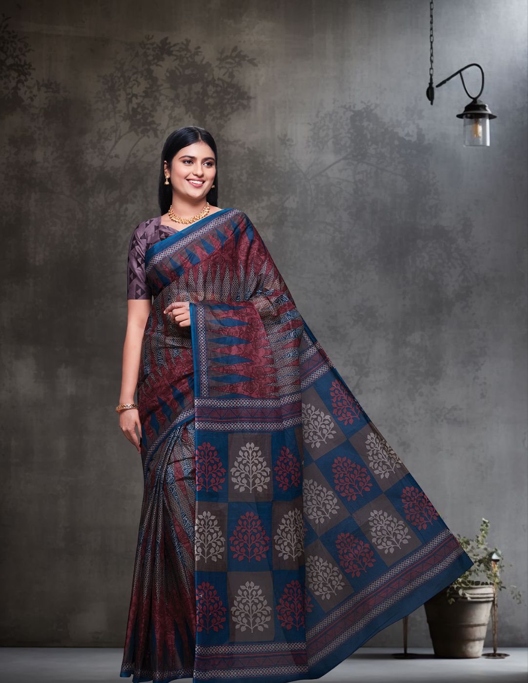 CHANDANI Multicolor Printed Pure Cotton Saree