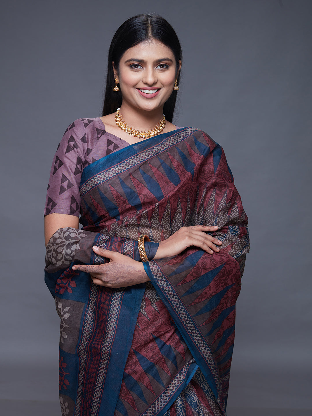 CHANDANI Multicolor Printed Pure Cotton Saree