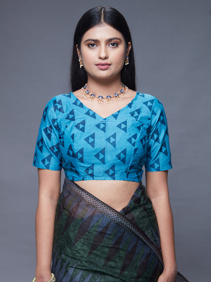 CHANDANI Grey Printed Pure Cotton Saree