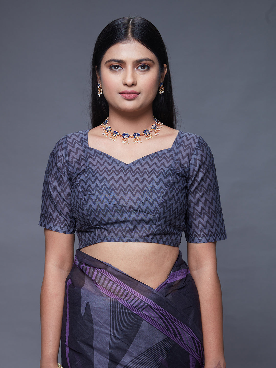 CHANDANI Black Printed Pure Cotton Saree