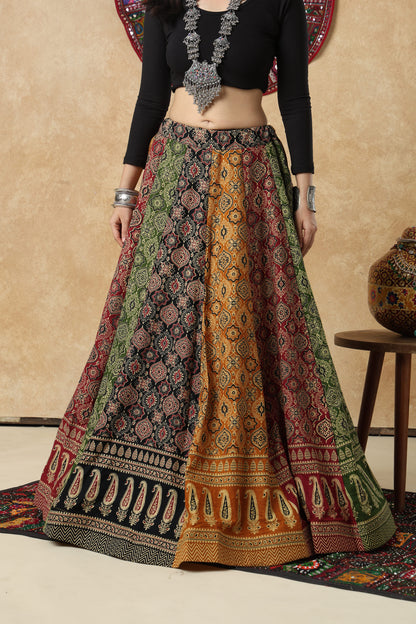 Multicolour Embellished Ready to Wear Garba Lehenga & Choli For Navratri