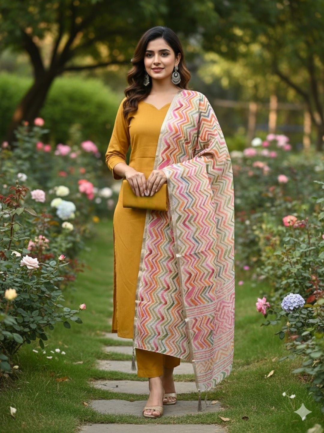 Leheriya Multicolour Kota Doria Dupatta