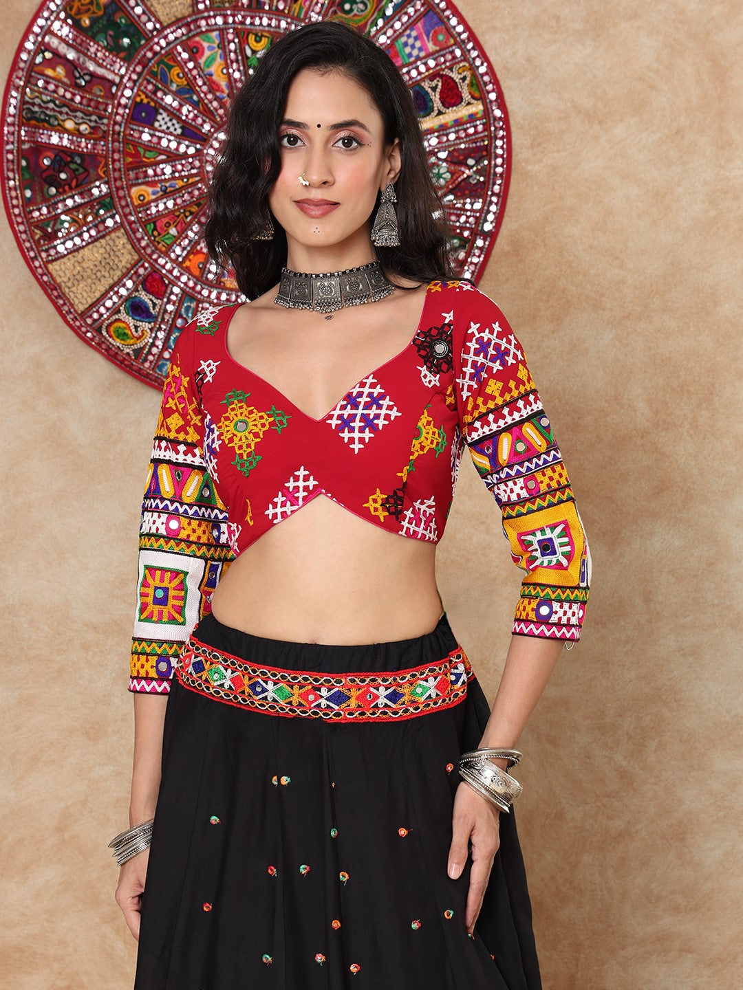 Maroon Georgette Sweetheart Neck Padded Readymade Blouse