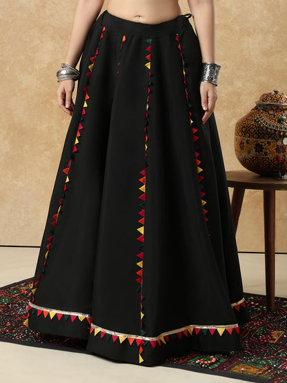Multicolour Ready to Wear Garba Lehenga & Choli For Navratri