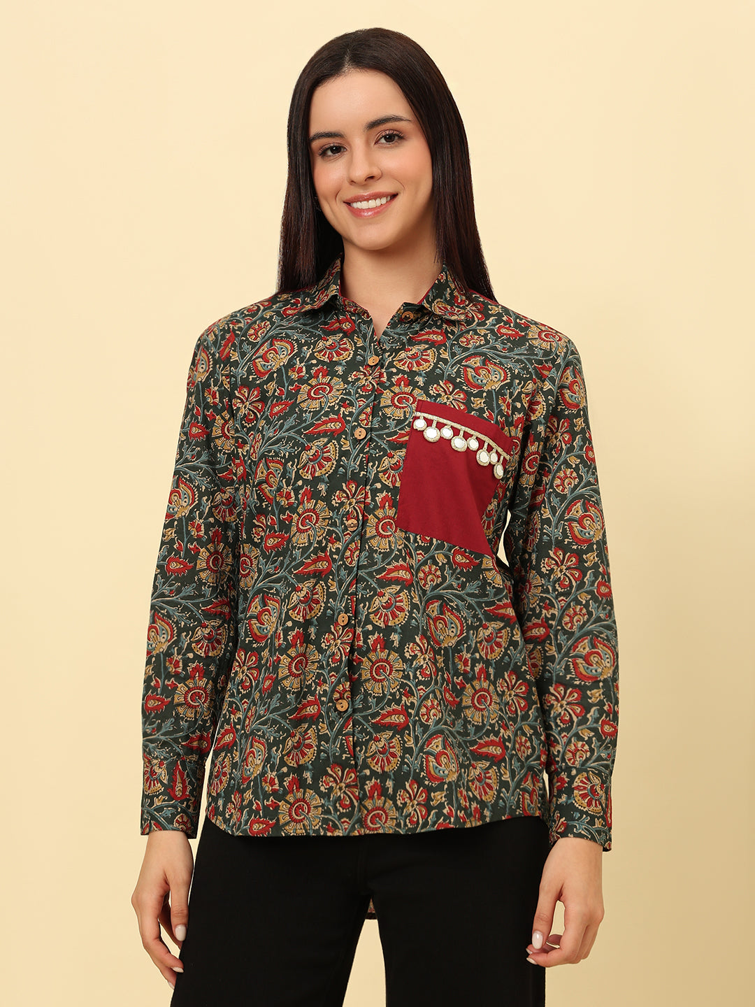 Multicolor Cotton Printed Oversized Casual Shirt