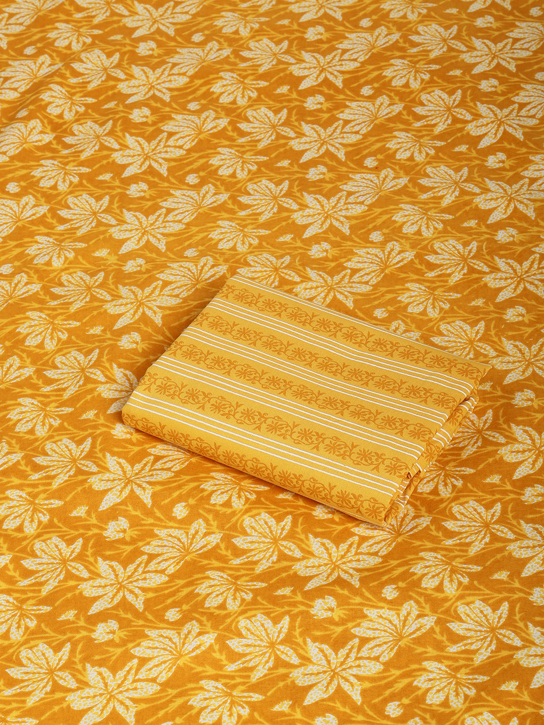 Maroon Cotton Printed Unstitched Dress Material (2 Pc)