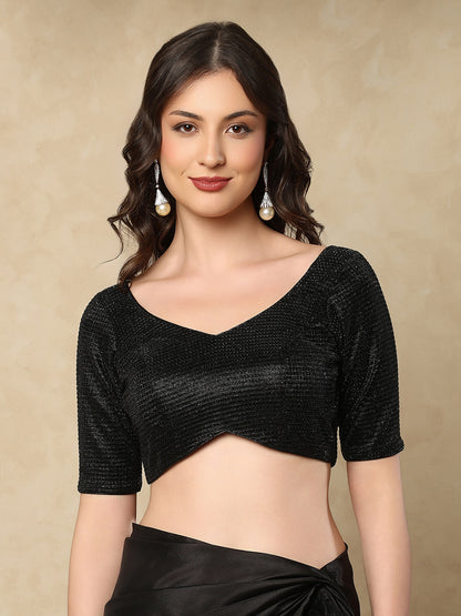Black Sweetheart Neck Neck Readymade Blouse