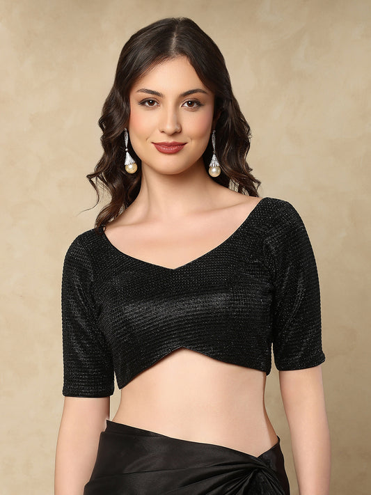 Black Sweetheart Neck Neck Readymade Blouse