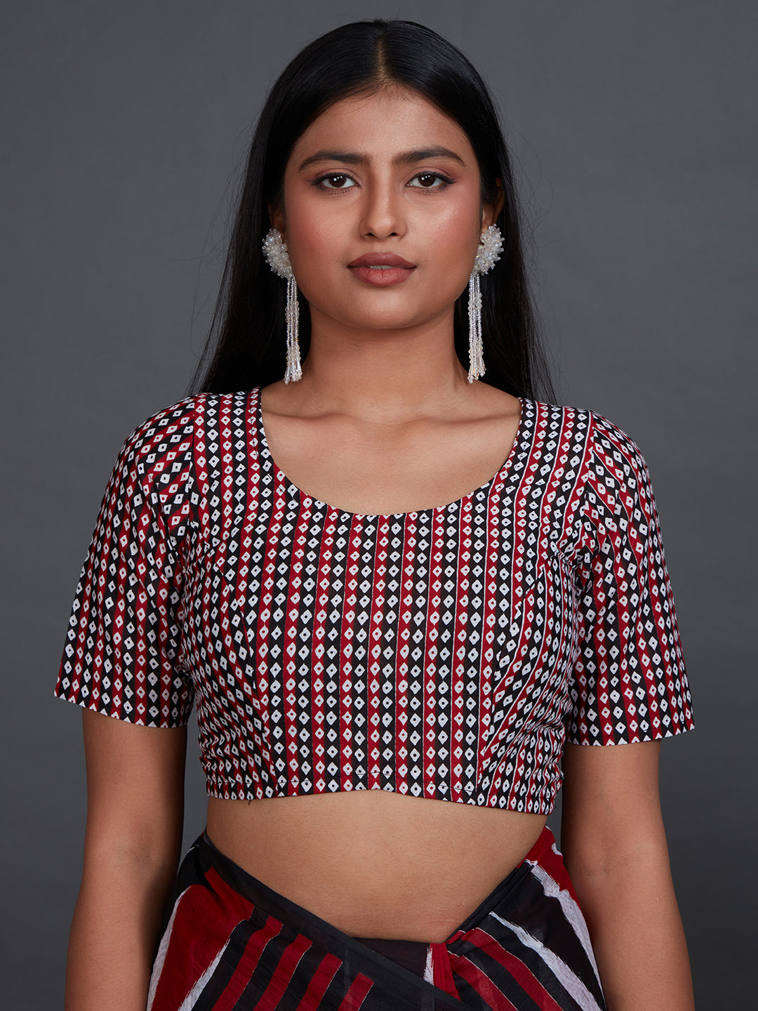 ODISHA COTTON Black Sambalpuri Printed Pure Cotton Saree