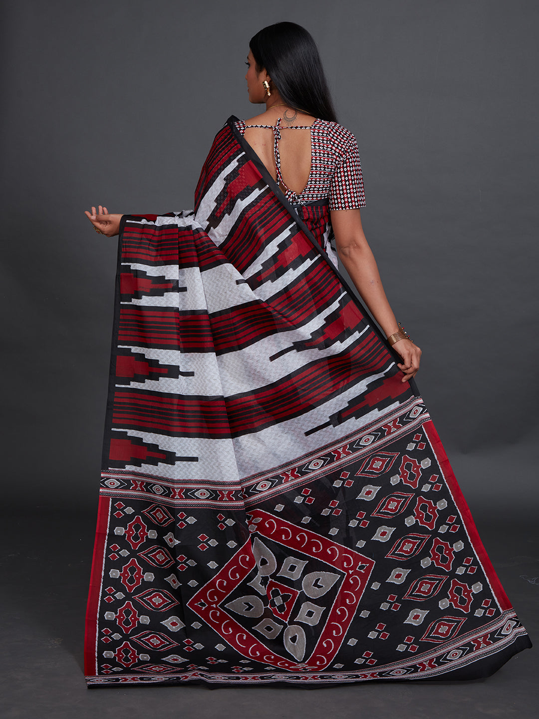 ODISHA COTTON Maroon Sambalpuri Pure Cotton Saree
