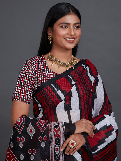 ODISHA COTTON Maroon Sambalpuri Pure Cotton Saree