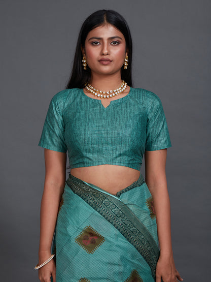 ANJLEE Green Printed Pure Cotton Saree