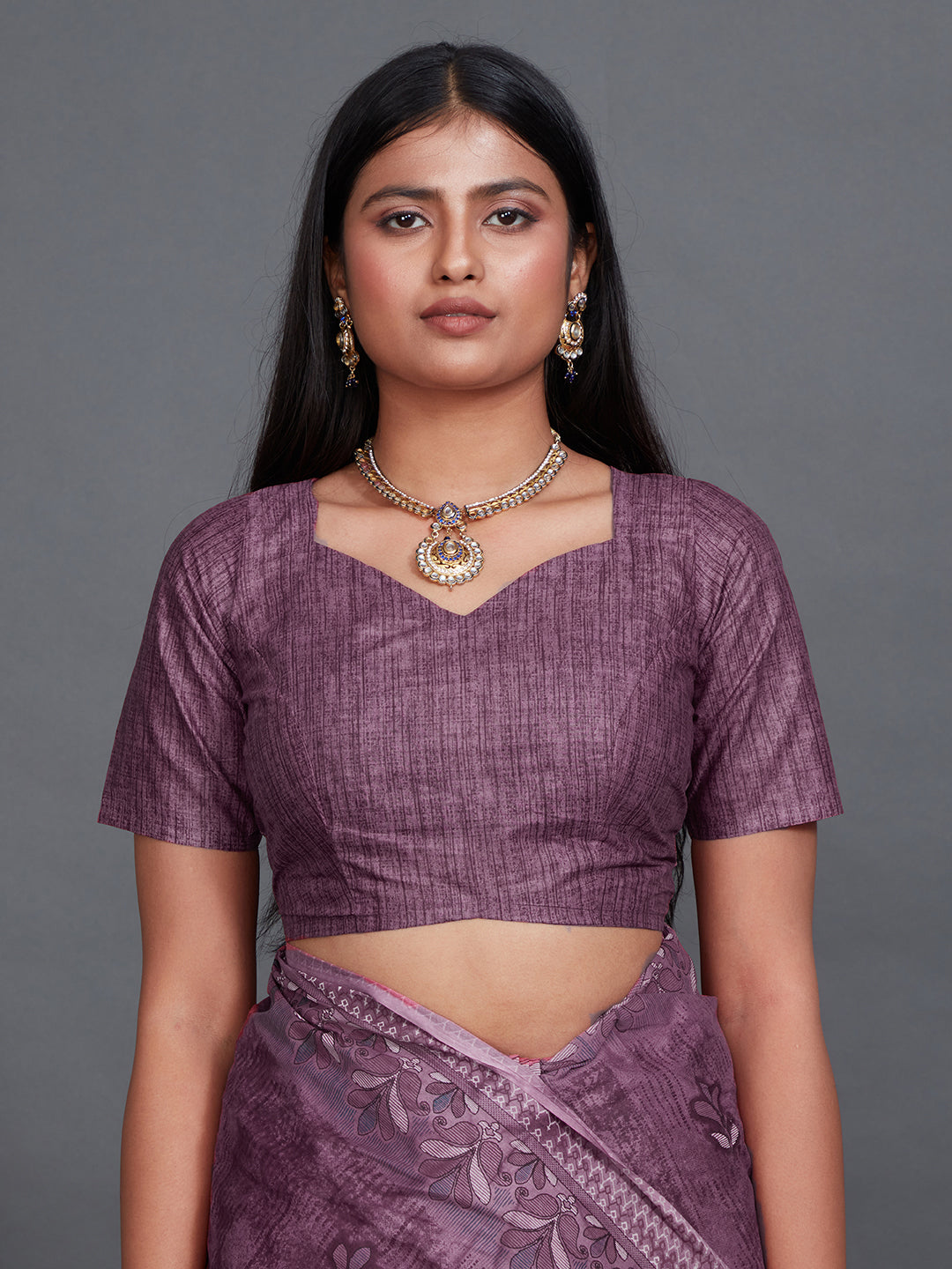 SAMAIRA Mauve Printed Pure Cotton Saree