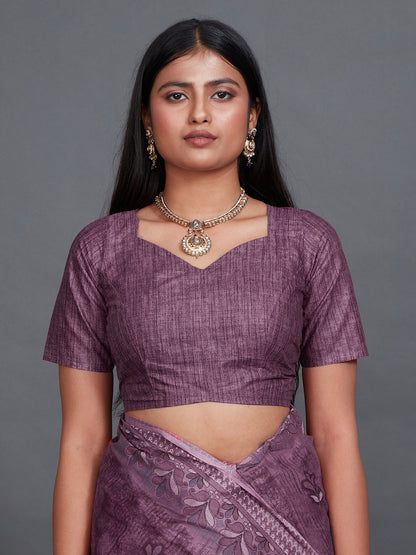 SAMAIRA Mauve Printed Pure Cotton Saree