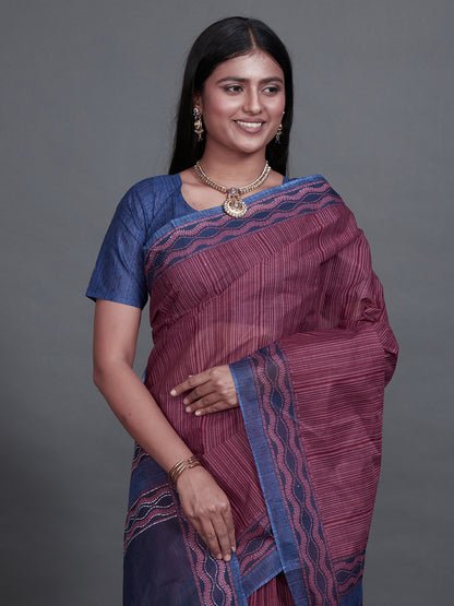SAMAIRA Pink Printed Pure Cotton Saree