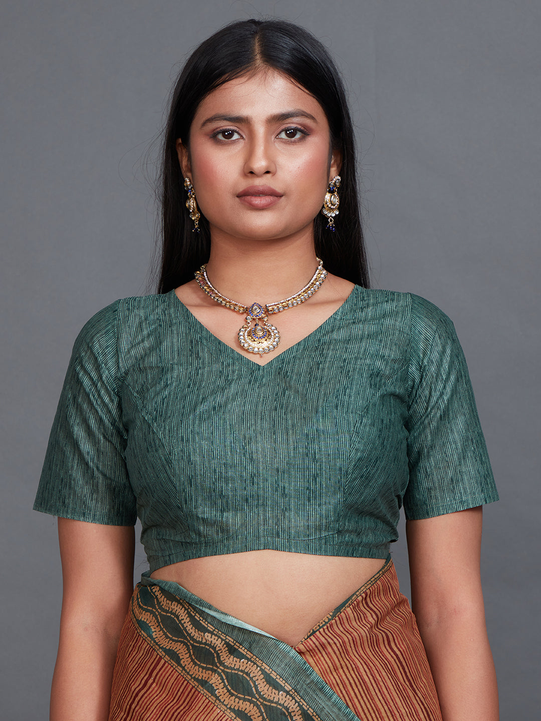 SAMAIRA Brown Printed Pure Cotton Saree
