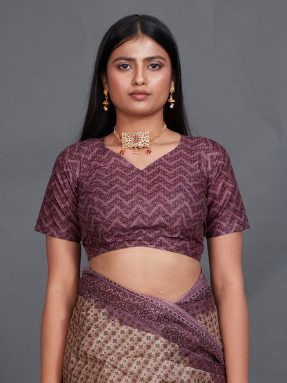 SAMAIRA Brown Printed Pure Cotton Saree