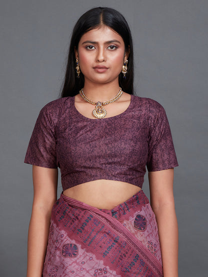 SAMAIRA Purple Printed Pure Cotton Saree