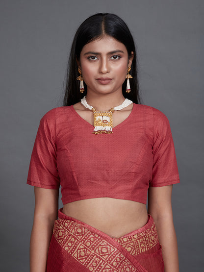 TANUSHRI Red Printed Pure Cotton Saree