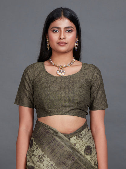 SAMAIRA Olive Printed Pure Cotton Saree