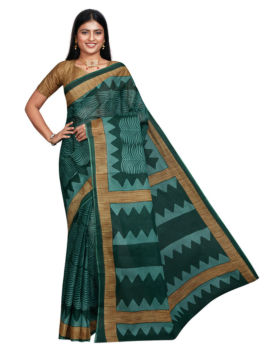 SAMAIRA Green Printed Pure Cotton Saree