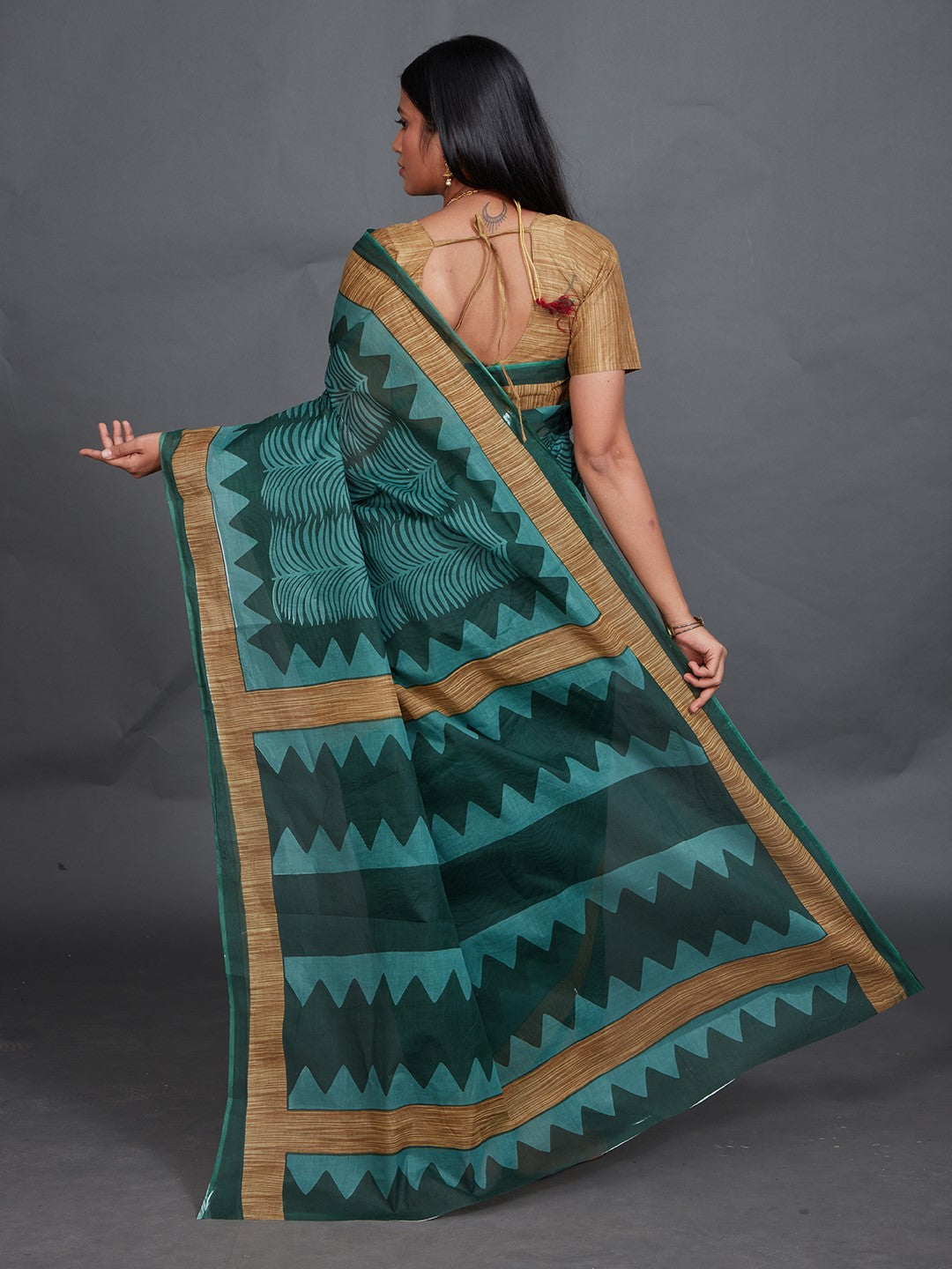 SAMAIRA Green Printed Pure Cotton Saree