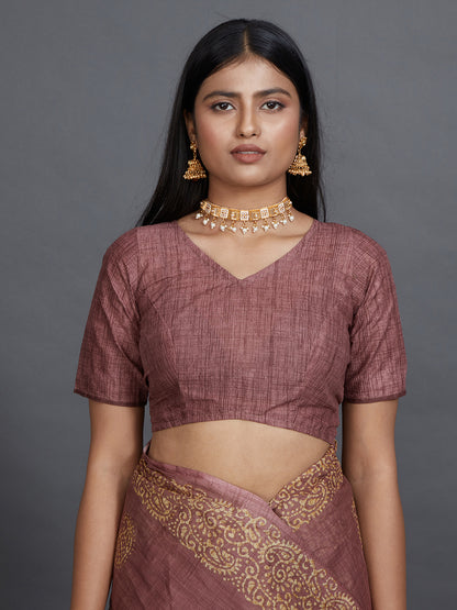 TANUSHRI Mauve Printed Pure Cotton Saree