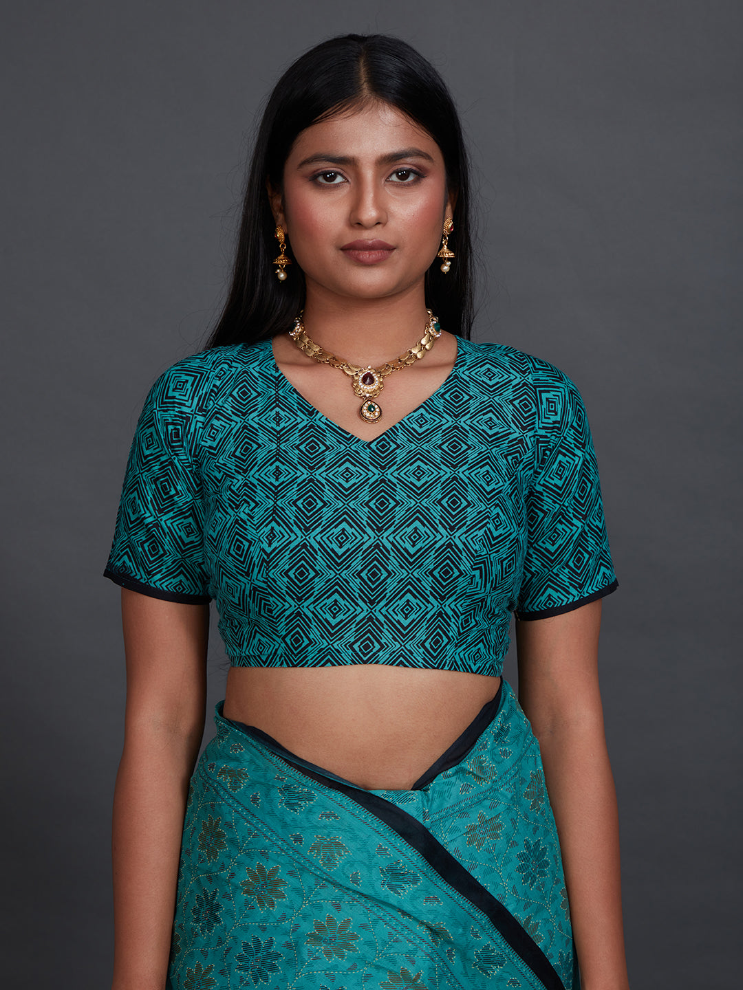 KRISHIKA Green Printed Pure Cotton Saree