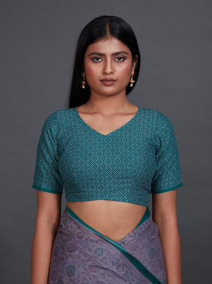 KRISHIKA Grey Printed Pure Cotton Saree