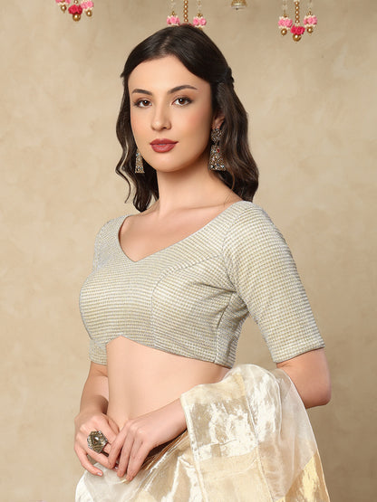 Gold Sweetheart Neck Neck Readymade Blouse