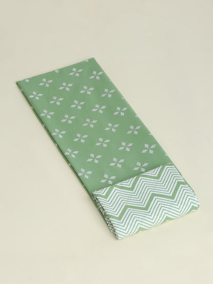 Green Cotton Printed Unstitched Dress Material (2 Pc)