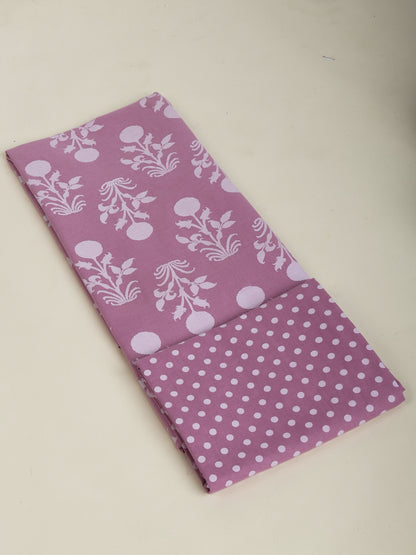 Mauve Printed Cotton Printed Unstitched Dress Material (2 Pc)