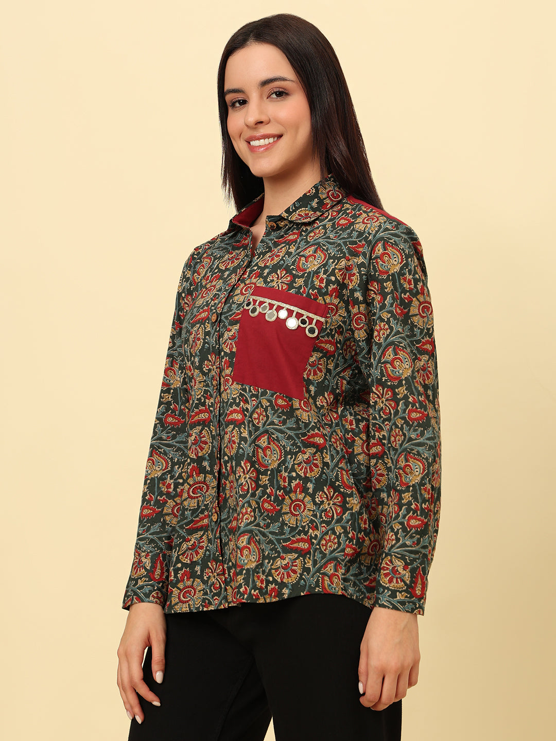 Multicolor Cotton Printed Oversized Casual Shirt