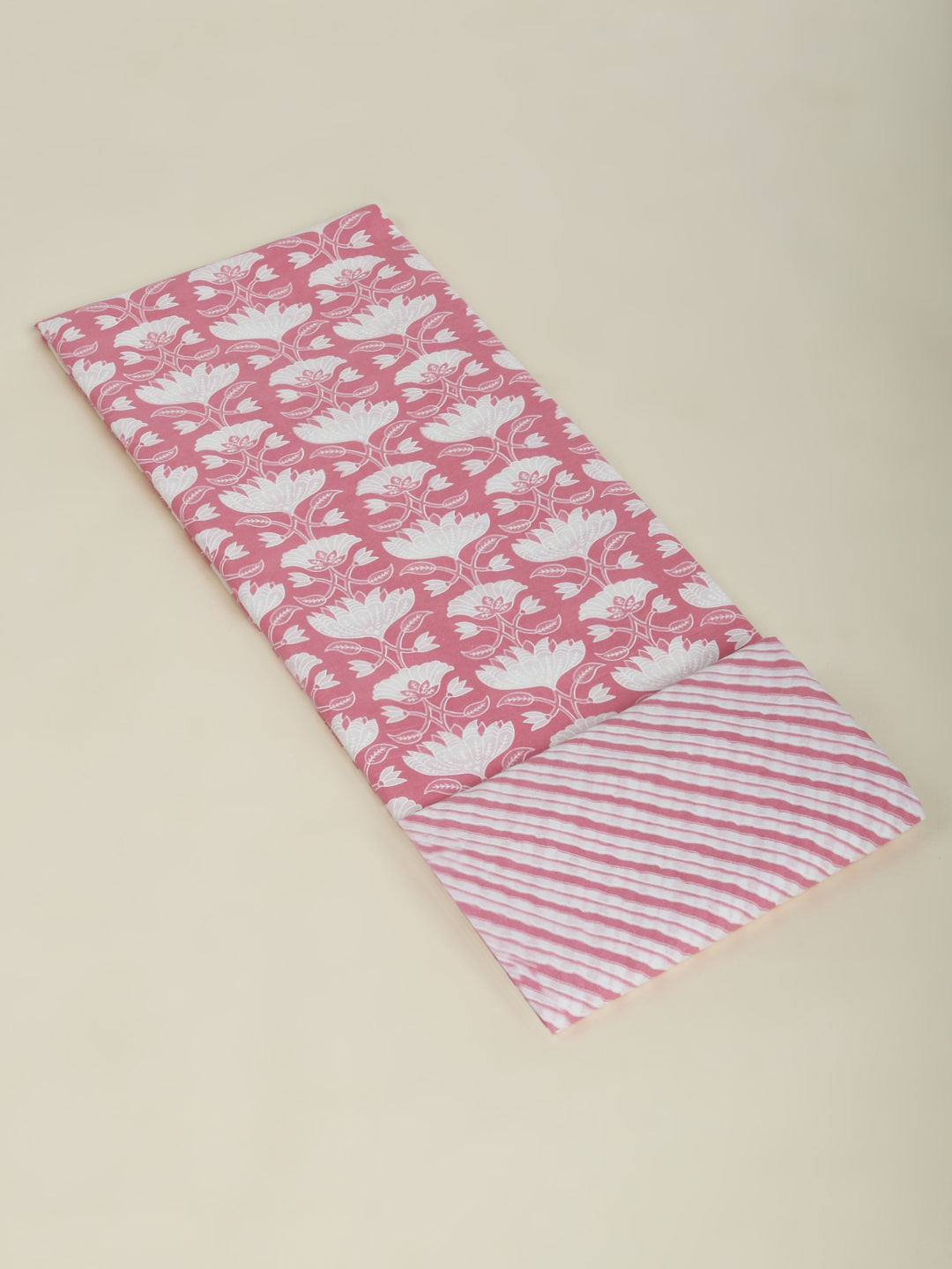 Pink Cotton Printed Unstitched Dress Material (2 Pc)