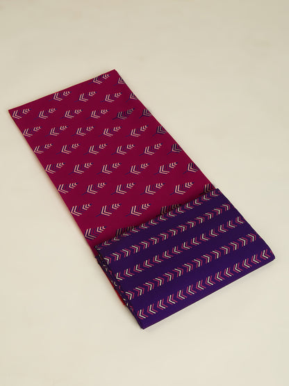 Purple Cotton Printed Unstitched Dress Material (2 Pc)