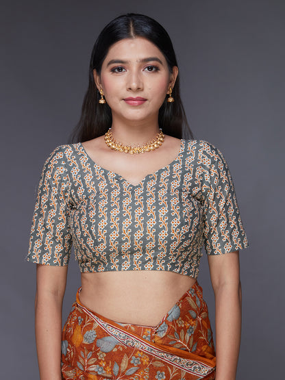 AARTI Mustard Printed Pure Cotton Saree