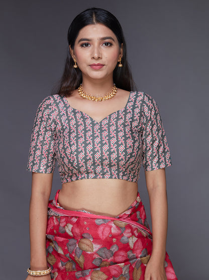 AARTI Pink Printed Pure Cotton Saree